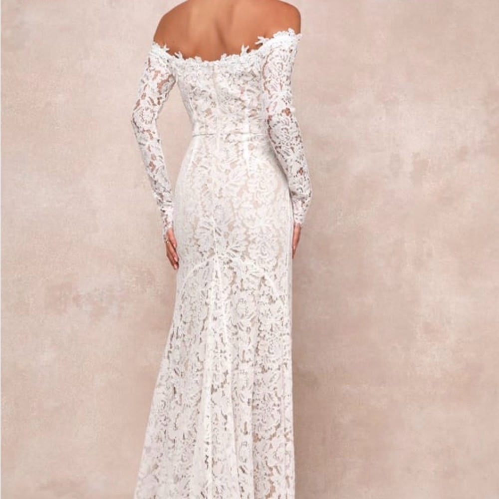Lulu's White Lace Dress with Nude Lining - Picture 10 of 10